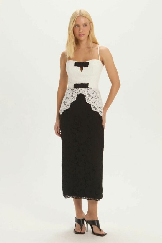 Imagem de Vestido Ariel Off White e Preto Le Blog